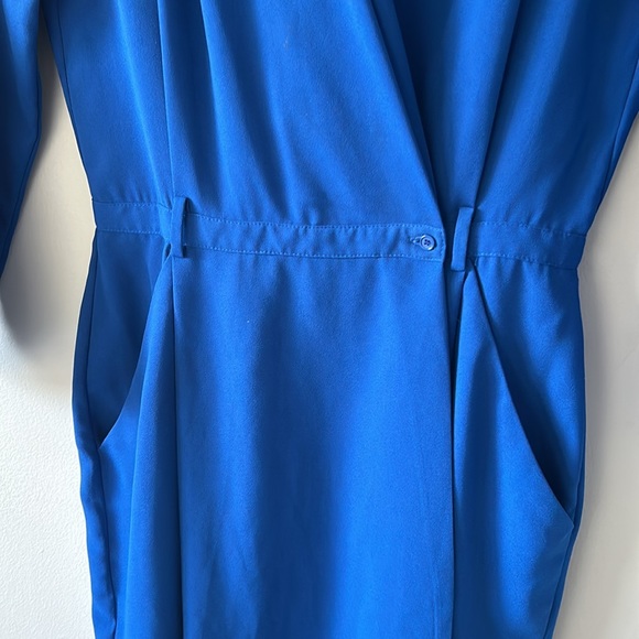 Aritzia Wilfred Faux Wrap Dress - Cobalt Blue - Size 0 - Picture 3 of 10